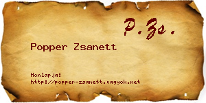 Popper Zsanett névjegykártya